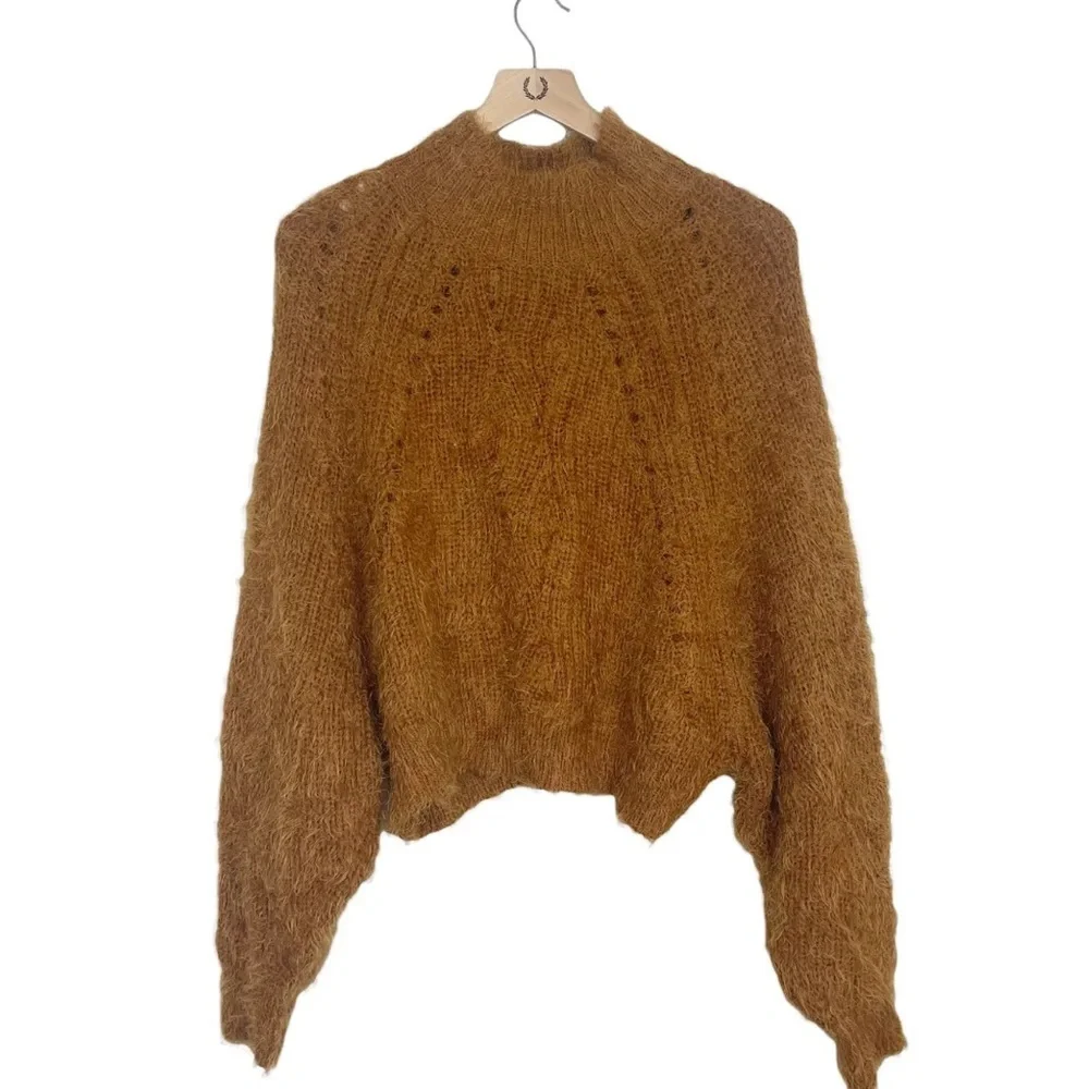 NWOT Orange Brown Turtle Neck Knit Sweater size M